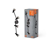 LEDVANCE LED SPOT GU10 4 x 3,4W, 920lm, negro, temperatura de color 2700K, blanco cálido, diseño atemporal, lámpara LED reemplazable, ideal para espacios interiores, CRI 90, cabezales ajustables