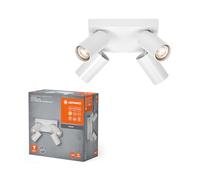 LEDVANCE LED SPOT OCTAGON PL 4 x 3,4W, GU10, 920lm, blanco, temp. color 2700K, blanco cálido, diseño atemporal, lámpara LED reemplazable, ideal para espacios interiores, CRI 90, cabezales ajustables