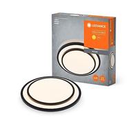 LEDVANCE Librición de techo LED de Or erlín 300 mm, negro, 16W, 2000lm, color de luz blanca cálida, distribución de luz muy homogénea, larga vida útil, módulo LED firmemente instalado, IP20, 3000K