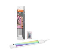 LEDVANCE Linear Edge Sensor Luminaria bajo mueble de alto voltaje con RGBW, 30cm, regulable, 4W, 230lm, 3000K, luz blanca cálida, aluminio blanco, IP20, mando a distancia blanco