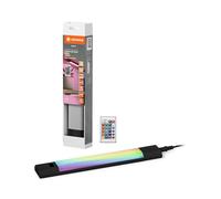 LEDVANCE Linear Edge Sensor Luminaria bajo mueble de alto voltaje con tecnología RGBW, 30cm, regulable, 4W, 230lm, 3000K, luz blanca cálida, aluminio negro, IP20, control remoto