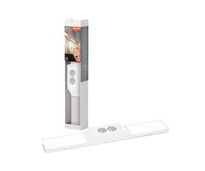 LEDVANCE Luminaria para debajo del armario con 2 tomas y 2 conexiones USB-C, haz extensivo, 10 W, 500 lm, 3000 K, 830 blanco cálido, regulable, juego blanco de plástico (PC), IP20