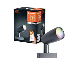 LEDVANCE Luz de jardín LED inteligente con tecnología WiFi, paquete básico con 1 foco para exterior, colores RGB cambiables, compatible con Google y Alexa Voice Control, SMART+ WIFI GARDEN SPOT 1P