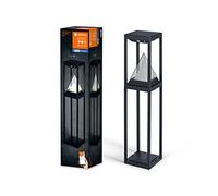 LEDVANCE Luz solar SMART+ para exteriores Bluetooth, luz blanca cálida y de color, utilizable sin alimentación, hasta 2,5HR de funcionamiento al 100 % de luz, recargable con cable USB-C IP44 negro