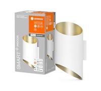 LEDVANCE ORBIS CYLINDRO SMART+ Wi-Fi Leuchte, dimmbare LED Innenwandleuchte, 12W, Farbtemperatur 3000-6500K, 600 Lumen, schwarz/kupfer, Zylinder mit asymmetrischen Anschnitten, 20x12cm