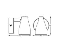 LEDVANCE Pear foco de superficie GU10 1 luz negro