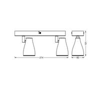 LEDVANCE Pear foco de superficie GU10 2 luz gris