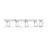 LEDVANCE Pear foco de superficie GU10 4 luz gris