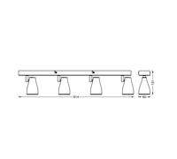 LEDVANCE Pear foco de superficie GU10 4 luz negro