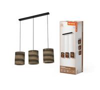 LEDVANCE Pendelleuchte 3-flammig Decor Cardboard Cylinder braun aus Wellpappe, E27, 830 mm Länge, Leuchtenschirm aus recyceltem Material, nachhaltig durch austauschbare Lichtquelle, einfache Montage