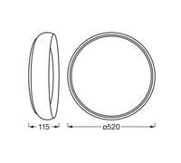 LEDVANCE Plafón LED Orbis Livia Ø 52 cm, gris, metal