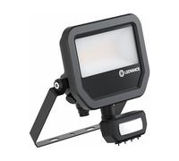Ledvance Proyector LED de aluminio negro, 17 W, 2200 lm, 100D - 830 blanco cálido | IP65 - Detector de movimiento y sensor de luz - simétrico