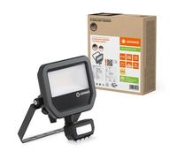 Ledvance Proyector LED de aluminio negro, 17 W, 2200 lm, 100D - 830 blanco cálido | IP65 - Detector de movimiento y sensor de luz - simétrico