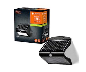 LEDVANCE Proyector solar ENDURA BUTTERFLY, negro, 8W, 850lm, sensor de movimiento y luz, luz exterior, batería recargable, ecológico, larga duración, fácil de instalar, IP65, 4000K