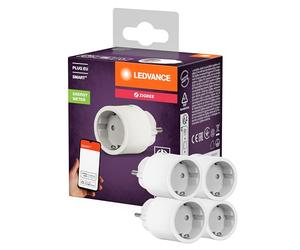 LEDVANCE SMART+ Enchufe inteligente para interiores con tecnología ZigBee, integra dispositivos tradicionales en el hogar inteligente, compatible con Alexa o Google, blanco, paquete de 4