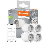 LEDVANCE SMART+ Indoor Plug, enchufe inteligente con Matter over WiFi, para integrar dispositivos tradicionales en el hogar inteligente, compatible con Alexa, Google y Apple, blanco, paquete de 4