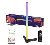 LEDVANCE SMART lámpara de sobremesa moderna e inteligente para iluminación indirecta con tecnología WiFi; Magic RGB; regulable; negro; aluminio; bombilla no sustituible
