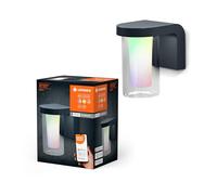 LEDVANCE SMART+ WI-FI CASCADE RGBW 18cm- Aplique LED regulable gris oscuro para exteriores con carcasa de aluminio de alta calidad, control de color RGB, 10 W, 3000 Kelvin blanco cálido, 420lm, IP44