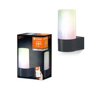 LEDVANCE SMART+ WI-FI PIPE RGBW - Aplique LED regulable gris oscuro para exteriores con carcasa de aluminio, control de color RGB, 10 W, 3000 Kelvin blanco cálido, 380 lúmenes, IP44