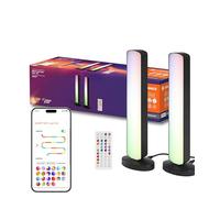 LEDVANCE SMART+ WIFI Lámpara LED de pie, pequeña, negra, 2x 2,5W, 2x 480lm, luz blanca y de color regulable, regulable, función DIY y ritmo musical, larga duración, controlable mediante app,2700-6500K