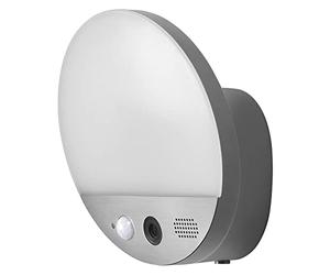LEDVANCE SMART+ WIFI WALL ROUND CAMERA 10.5cm - lámpara de exterior con detector de movimiento, sensor de luz diurna y cámara HD, control remoto y función de alarma, 15 W, 3000 K, 950 lúmenes, IP 44
