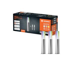 LEDVANCE Smarte LED Gartenleuchte mit WiFi Technologie, Erweiterungspaket mit 3 LED Garten Poles für Außen, RGB-Farben änderbar, Kompatibel mit Google und Alexa Voice Control, SMART+ WIFI GARDEN POLE