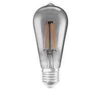LEDVANCE Bombilla LED inteligente con tecnología Wifi, casquillo E27, regulable, blanco cálido (2500K), forma Edison, filamento transparente en cristal ahumado, controlable con Alexa, Google y App