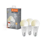 LEDVANCE Lámpara LED inteligente con tecnología WiFi, E27 base, óptica mate ,Blanco cálido (2700K), 1055 Lumen, sustituto de 75W-iluminante 3-paquete