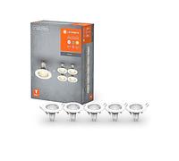 LEDVANCE Foco LED empotrable GU10 – Pack 5, 5x lámparas GU10 2.6W, blanco, carcasa metálica IP20