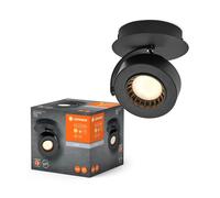 LEDVANCE Venus Foco de pared LED, 3.000 K, interruptor, negro