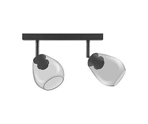 LEDVANCE Vintage Edition 1906 - Lámpara de pared con casquillo E27, cristal gris ahumado, 2 focos, sin bombilla, foco cónico