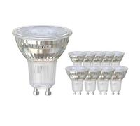 Ledvion - 10X Lámparas LED GU10, 5W, 4000K, 345 Lúmenes, Vidrio Completo, Iluminación