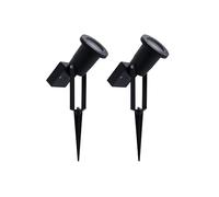 Ledvion - 2X Focos LED Solares con Estaca, 0.29W, 3000K, IP44, Negro, Aluminio, Focos de Jardín LED para Exterior