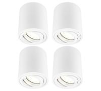 Ledvion 4 piezas foco LED de superficie blanco redondo 3W blanco calido
