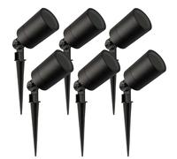Ledvion - 6X Focos LED de Jardín, Casquillo GU10, Negro, 5W, IP65, Incl. Conexión Rápida