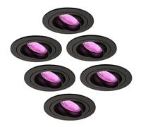Ledvion - 6X Focos LED Inteligentes Empotrados Tokyo, Negro, Regulables, Redondo, RGBWW, 2 Años de Garantía