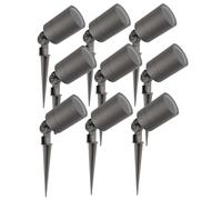 Ledvion - 9X Focos de Jardín, Antracita, IP65, 5W, Casquillo GU10, 2M de Cable, Foco LED, Spots de Jardín
