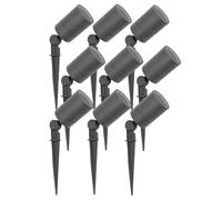 Ledvion - 9X Focos LED de Jardín, Aluminio Antracita, IP65, 5W, Casquillo GU10, 1M de Cable, Foco LED, Spots de Jardín