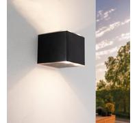 Ledvion - Applique Solare LED da Parete, 1W, 25 Lúmenes, 3000K, IP44, Negra, Lámpara Exterior, Lámpara Solar Decorativa, Iluminación de Jardín