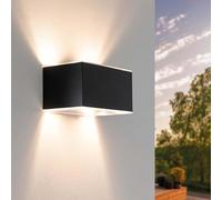 Ledvion - Applique Solare LED da Parete, 2W, 60 Lúmenes, 3000K, IP44, Negra, Lámpara Exterior, Lámpara Solar Decorativa, Iluminación de Jardín