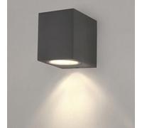 Ledvion - Lámpara de Pared LED Antracita y Cubo, GU10 Spot, IP54, Lámpara Exterior, Iluminación Exterior, Iluminación de Jardín, Iluminación de Fachada