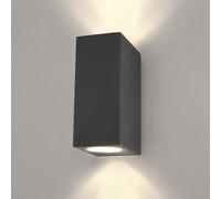 Ledvion - Lámpara de Pared LED Antracita y Cubo, GU10 Spot, IP54, Luz Hacia Arriba y Abajo, Lámpara Exterior, Iluminación Exterior, Iluminación de Jardín, Iluminación de Fachada