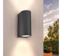Ledvion - Lámpara de Pared LED Antracita y Redonda, GU10 Spot, IP54, Luz Hacia Arriba y Abajo, Lámpara Exterior, Iluminación Exterior, Iluminación de Jardín, Iluminación de Fachada