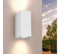Ledvion - Lámpara de Pared LED Blanco y Cubo, GU10 Spot, IP54, Luz Hacia Arriba y Abajo, Lámpara Exterior, Iluminación Exterior, Iluminación de Jardín, Iluminación de Fachada