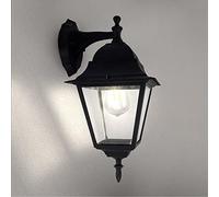 Ledvion - Lámpara de Pared LED, Casquillo E27, IP44, Negra y Clásica, Vela M, Aluminio, Lámpara Exterior, Iluminación de Jardín