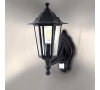 Ledvion - Lámpara de Pared LED con Sensor de Movimiento, Casquillo E27, IP44, Negra y Clásica, Lámpara Exterior, Iluminación de Jardín