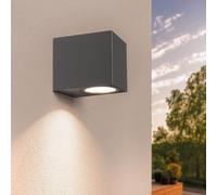 Ledvion - Lámpara de Pared LED Regulable, 3W, 2700K, Antracita y Cubo, GU10 Spot, IP54, Lámpara Exterior