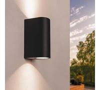 Ledvion - Lámpara de Pared LED Santa Barbara, Casquillo GU10, IP54, Negra, Lámpara Exterior, Iluminación Exterior, Iluminación de Jardín, Iluminación de Fachada