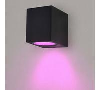 Ledvion - Lámpara de Pared SMART LED San Diego, RGBWW, IP54, Negra, Interior/Exterior, Lámpara Exterior, Iluminación de Jardín