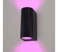 Ledvion - Lámpara de Pared SMART LED Santa Barbara, RGBWW, IP54, Negra, Interior/Exterior, Lámpara Exterior, Iluminación de Jardín